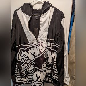 Le Tigre lightweight windbreaker with hood. XL Black/White. NWT. Not worn.